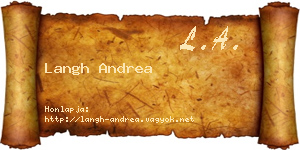 Langh Andrea névjegykártya